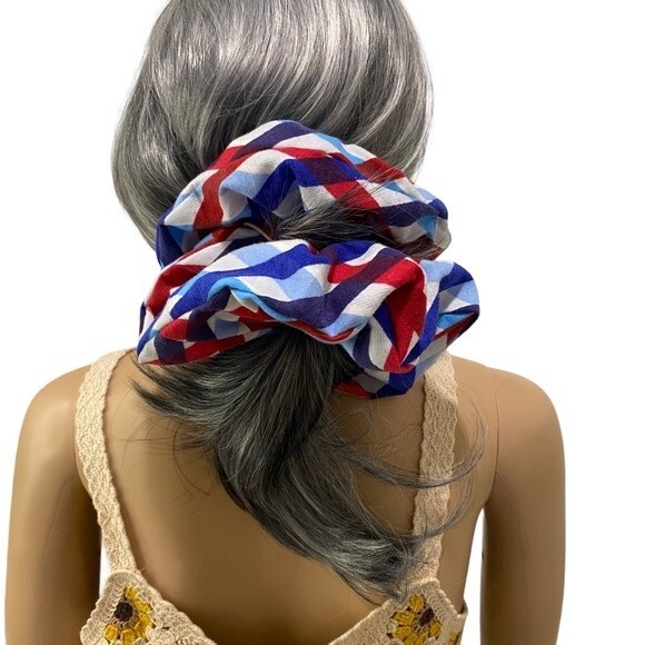 Hair Scrunchie. Multicolor. XL. 4th Of July. Patriotic. America. Holiday. Cute - Picture 1 of 14